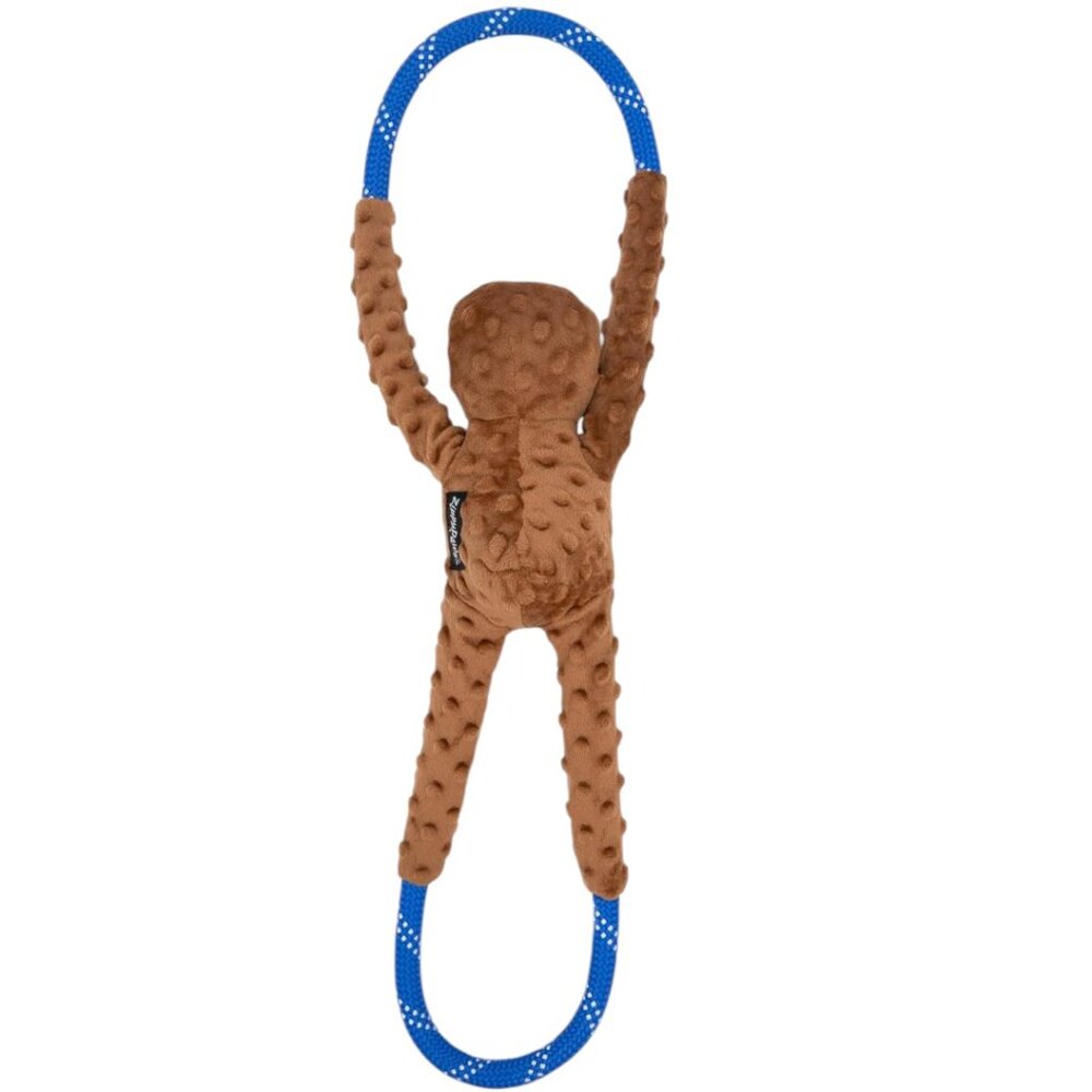 ZippyPaws Climbers Sloth Squeaky Dog Toy Brown Blue Climbing Rope Tug 28 Inch - Picture 3 of 3